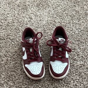 Nike Burgundy and White Athletic Shoes